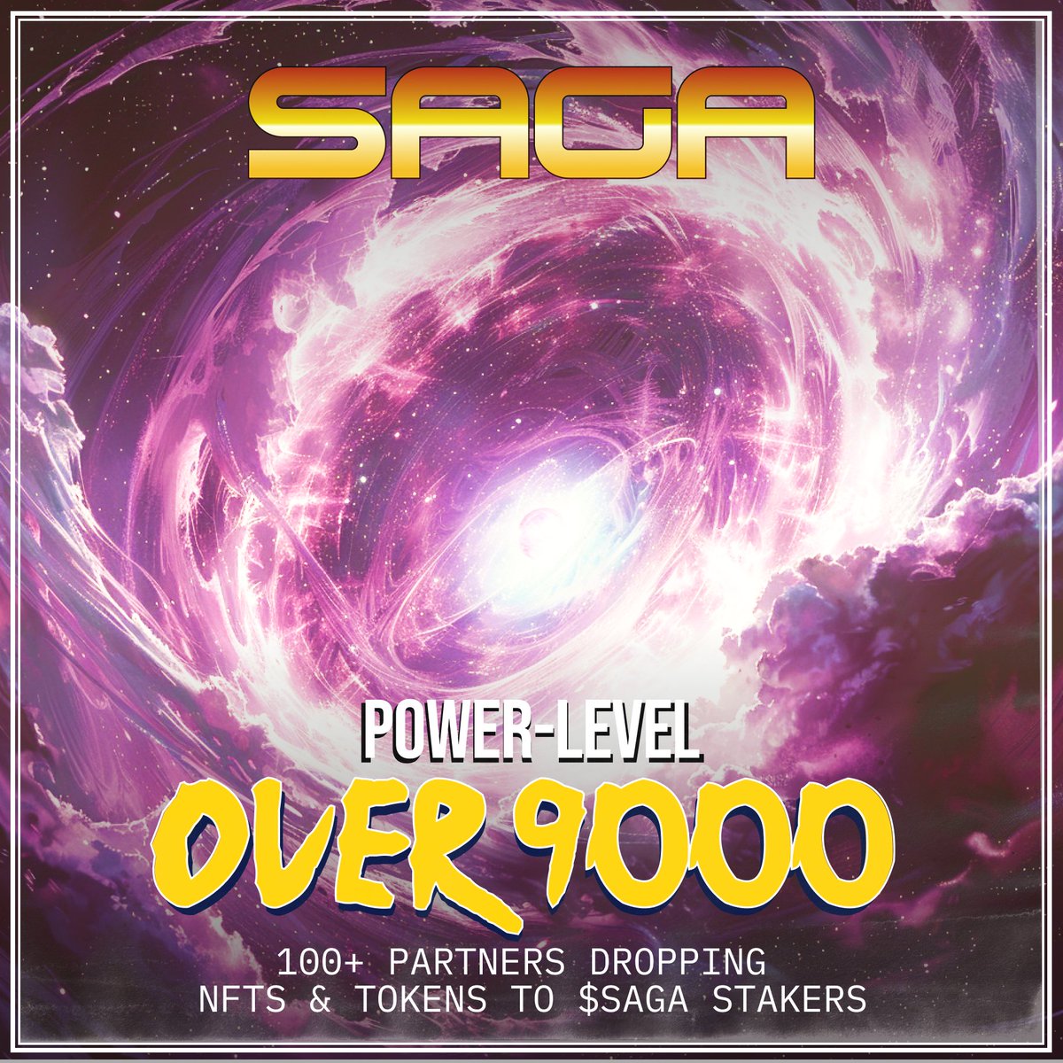 Introducing Power-Level Over 9000! Through this campaign $SAGA stakers will be leveling up all year with token & NFT drops from over 100+ confirmed projects across web3 such as: @playSHRAPNEL @TheSandboxGame @WilderWorld @YieldGuild @EnginesOfFury @XPLA_Official @Blade_rite…