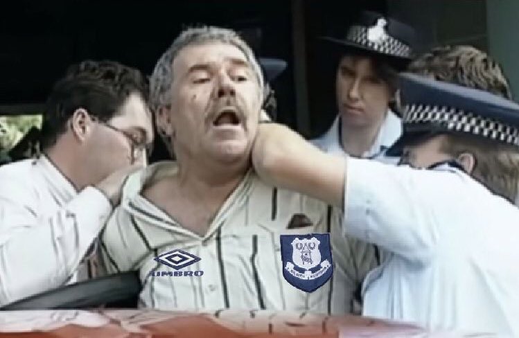 Me getting dragged into Goodison on Sunday