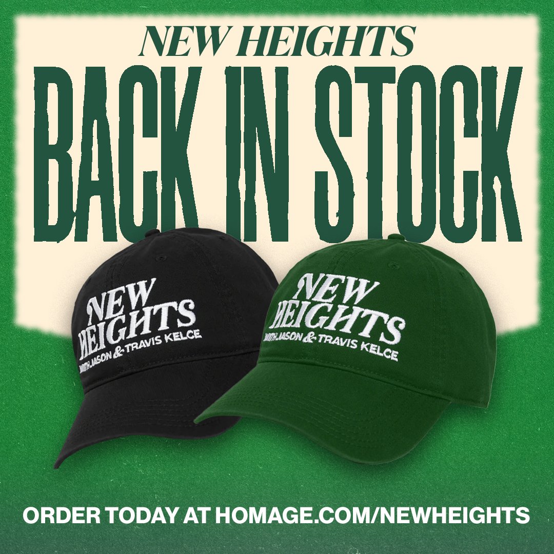 newheightshow's tweet photo. New Heights Hats are BACK IN STOCK!!!

Order yours today at https://t.co/c1LHul9iqv https://t.co/R4xMAWvXKe