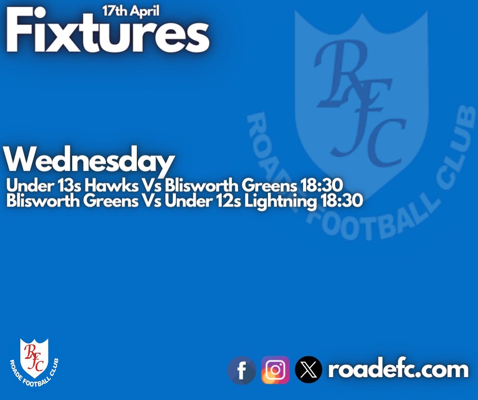 Our midweek fixtures 💙⚽️