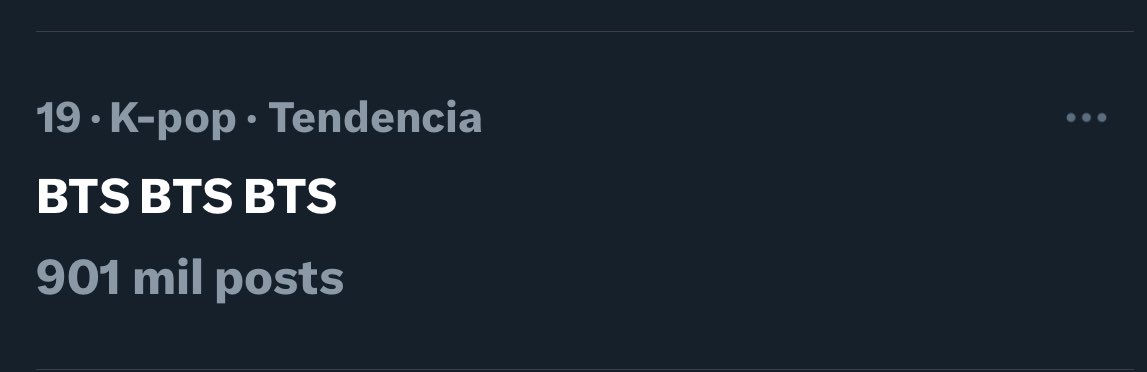 — Estamos a nada de que la tendencia “ BTS BTS BTS “ llegue al 1M de tweets. Nosotros podemos llegar si se puede. Pero sin soltar el stream vamos 💪💜 BTS IS COMING BTS BTS BTS ETERNAL YOUTH MONOCHROME IS COMING #BTS #MNCR #MNCR_Logistics