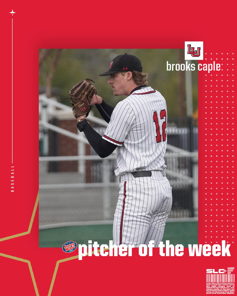 No fly zone! He gave up 0 runs in 6 innings and had 10 strikeouts. Congratulations to this week's @jerseymikes SLC Pitcher of the Week: Lamar's Brooks Caple. #EarnedEveryDay
