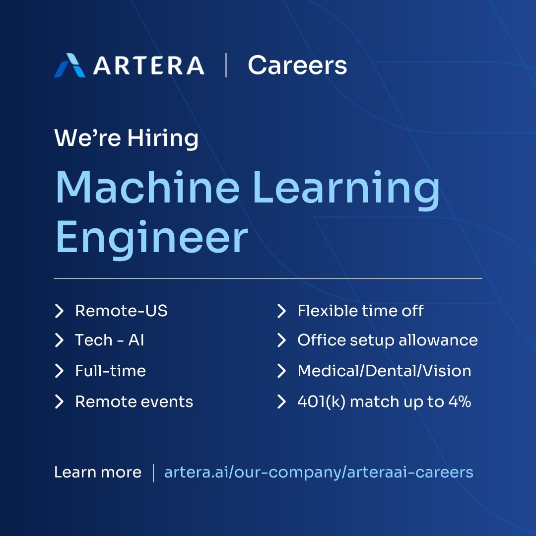 Ready to push the boundaries of AI in #cancertreatment? ArteraAI is seeking a #MachineLearning Engineer to develop AI-based #biomarkers to support the personalization of cancer therapy. ➡️ Apply today: bit.ly/43Q2FC0