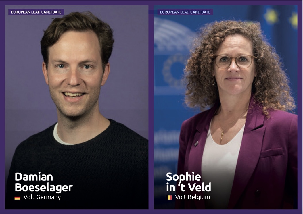 Volt hat seine Europäischen Spitzenkandidierenden gewählt! #Europawahl2024 #votevolt #damianboeselager #sophieintveld