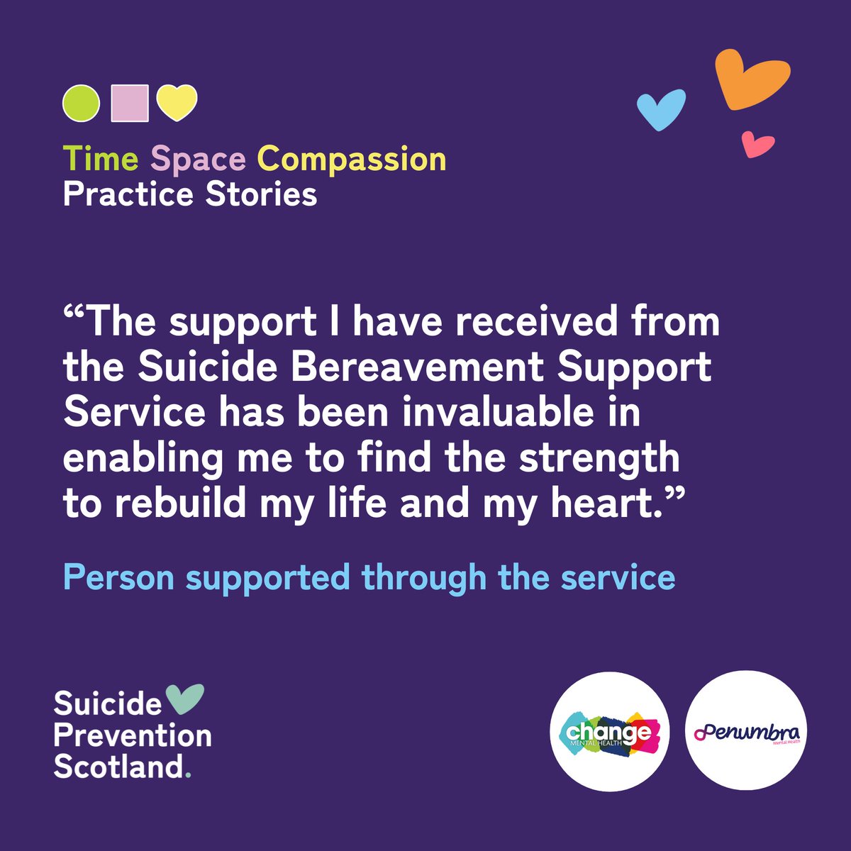 🗣️ 'The support I have received from the Suicide Bereavement Support Service has been invaluable in enabling me to find the strength to rebuild my life and my heart.' Powerful words from someone supported by our Suicide Bereavement Support Service. 📝 suicidepreventionscotland.medium.com/time-space-com…