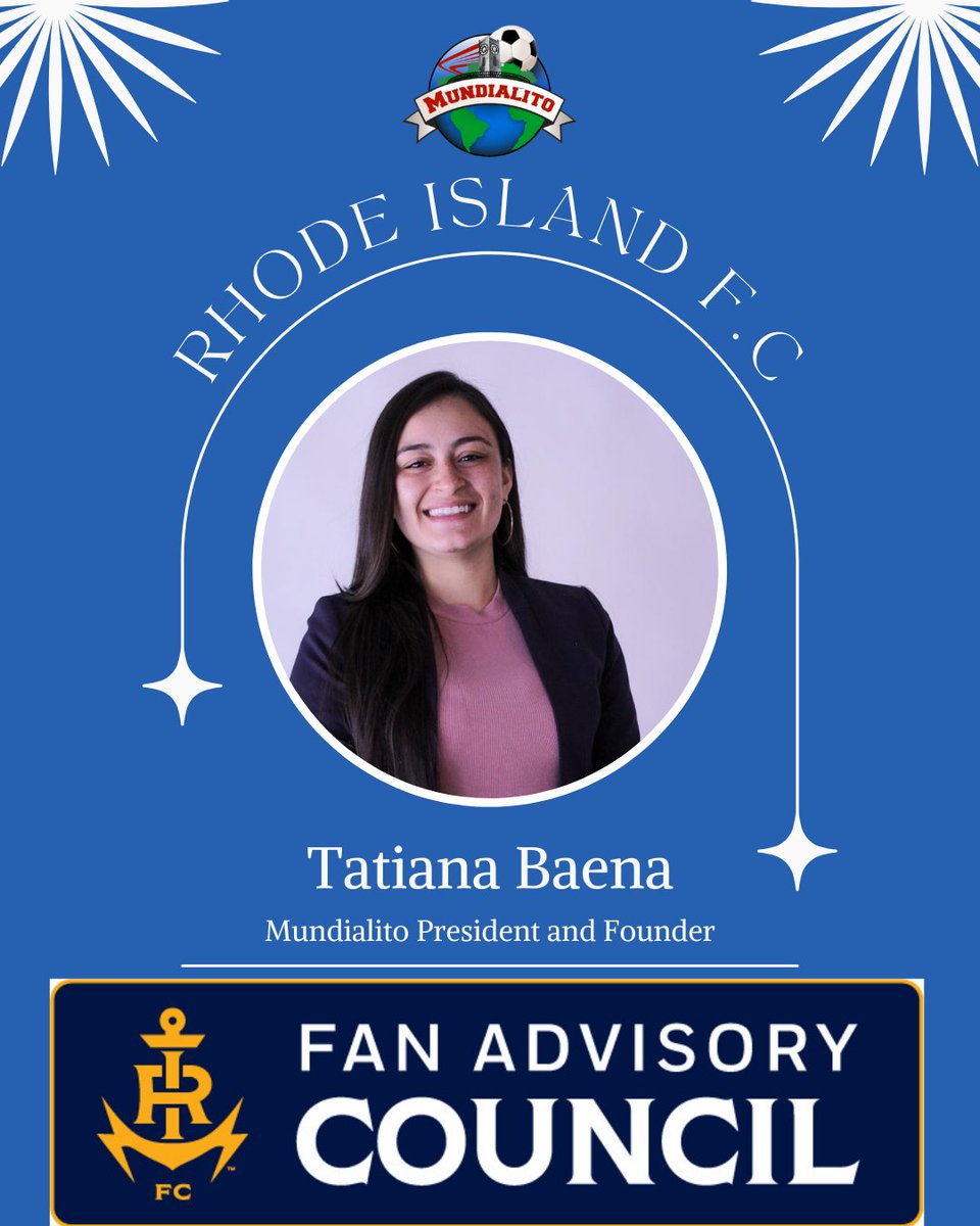 Mundialito ⚽️ (@_mundialito) on Twitter photo 🌟 Exciting News from Mundialito! 🌟
We're thrilled to announce that our President and Founder, <a href="/hitheretatis/">Tatiana Baena</a>, has been selected to join the newly established Fan Advisory Council for the <a href="/RhodeIslandFC/">Rhode Island FC</a> team! 🌟 Exciting News from Mundialito! 🌟
We're thrilled to announce that our President and Founder, <a href="/hitheretatis/">Tatiana Baena</a>, has been selected to join the newly established Fan Advisory Council for the <a href="/RhodeIslandFC/">Rhode Island FC</a> team!
