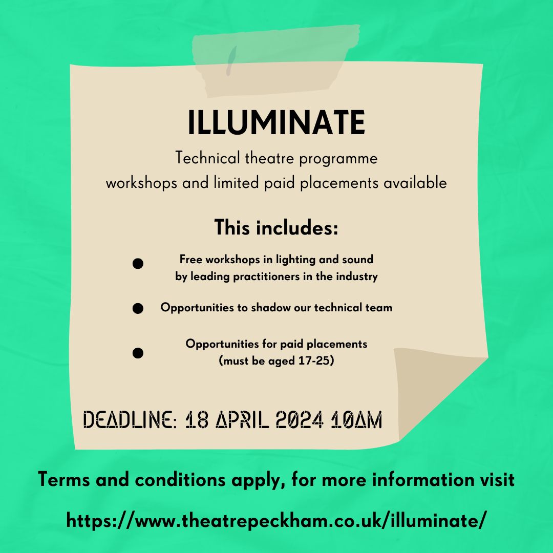 Illuminate applications are now open and you don't want to miss out on this opportunity ⭐ Technical workshops for all ages ⭐ Up to 5 paid placement opportunities for young people aged 17-25 For more information on how to apply please visit our website