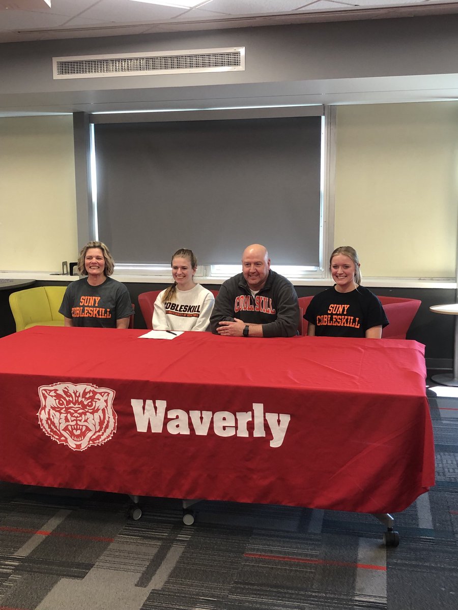 Eknolles's tweet photo. Liz Vaughn signs letter of intent to run cross country for the Cobleskill Tigers! Let’s go! From a Wolverine to a Tiger! #wcsdletsgo https://t.co/RlrnWyGNlW