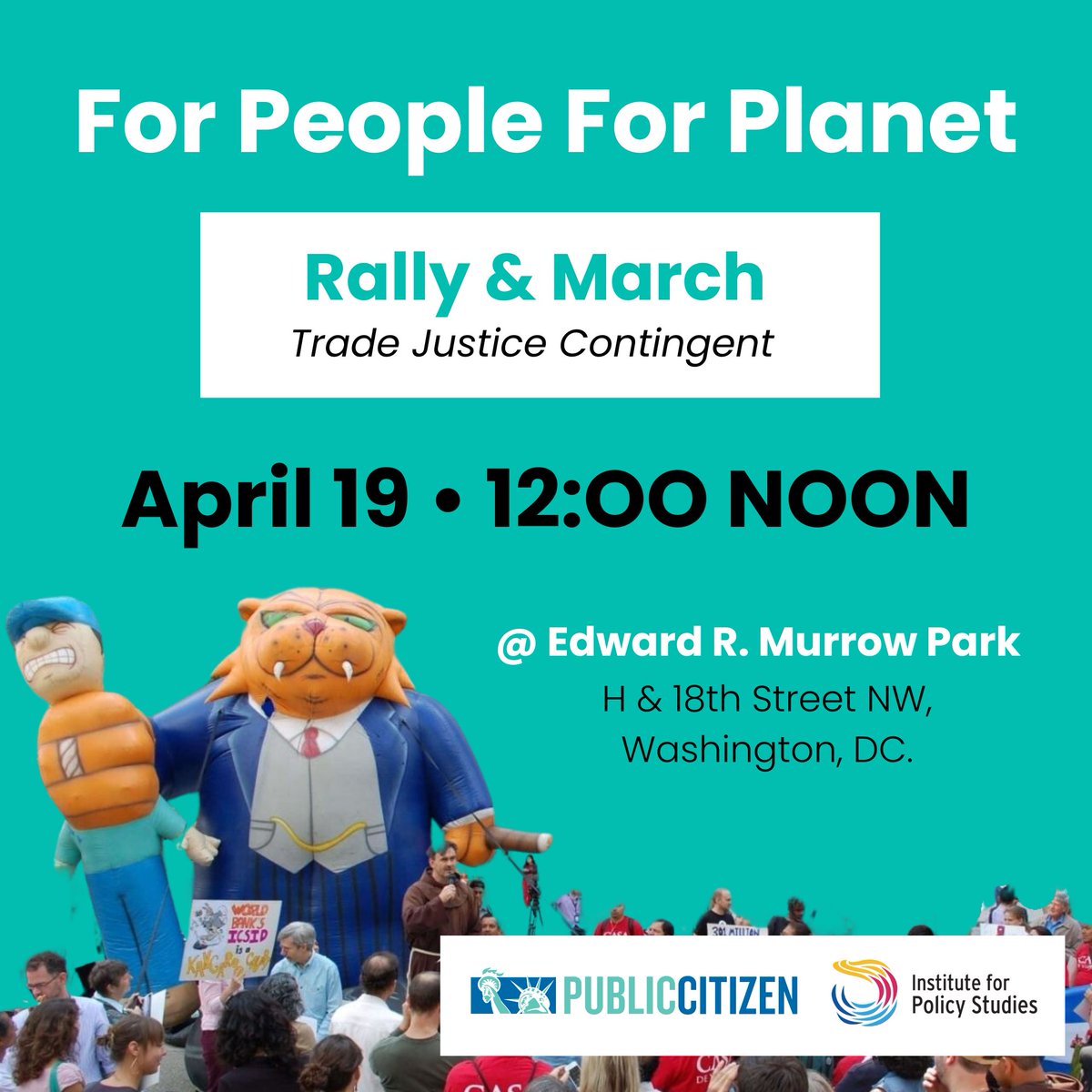 JOIN US FRIDAY for a rally and march outside the IMF & World Bank #SpringMeetings. Bank officials cannot continue to do business as usual while simultaneously enabling corporate colonization and exacerbating global injustice. #DecarbonizeDecolonize