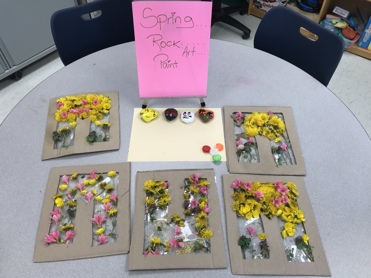 SACC kids are thinking spring! 🌸Weyanoke Elementary students spent last week's teacher workday had a blast creating painted rocks and flower collages.