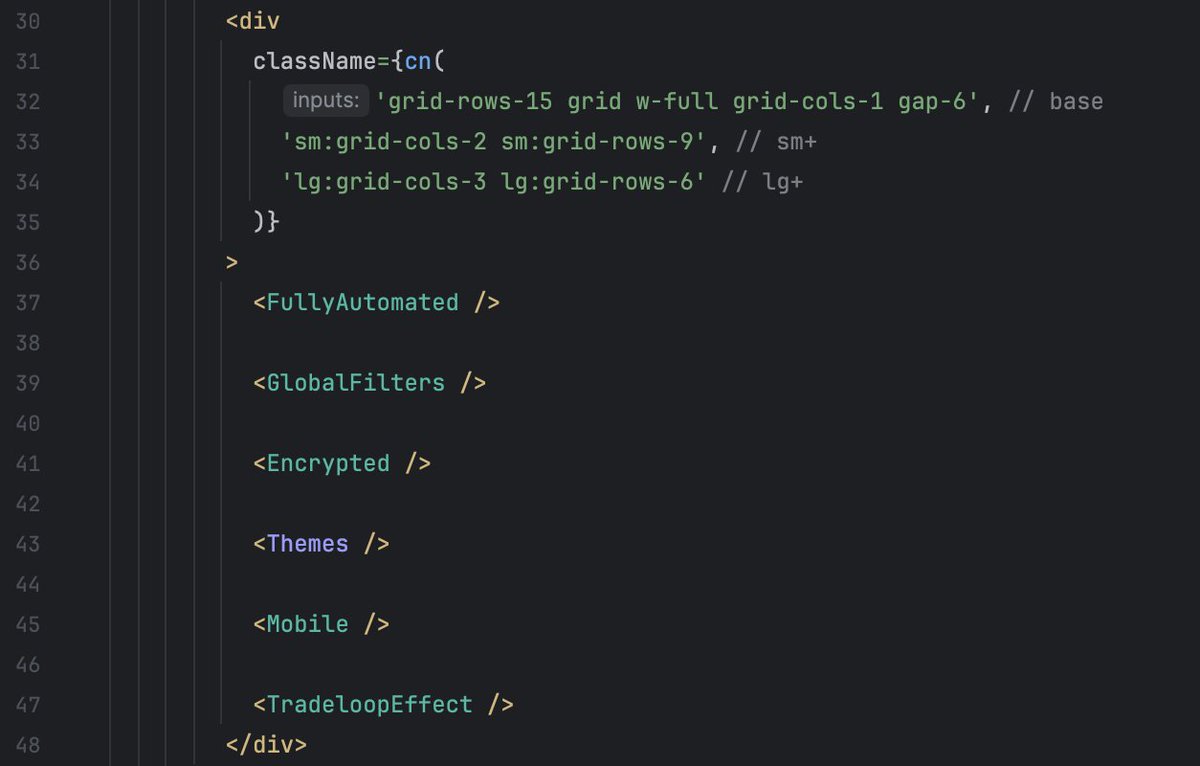 Ok, now this is super cool. <a href="/intellijidea/">IntelliJ IDEA, a JetBrains IDE</a> shows a different color for server components vs client components. <Themes /> is a client component, while the rest are server components.