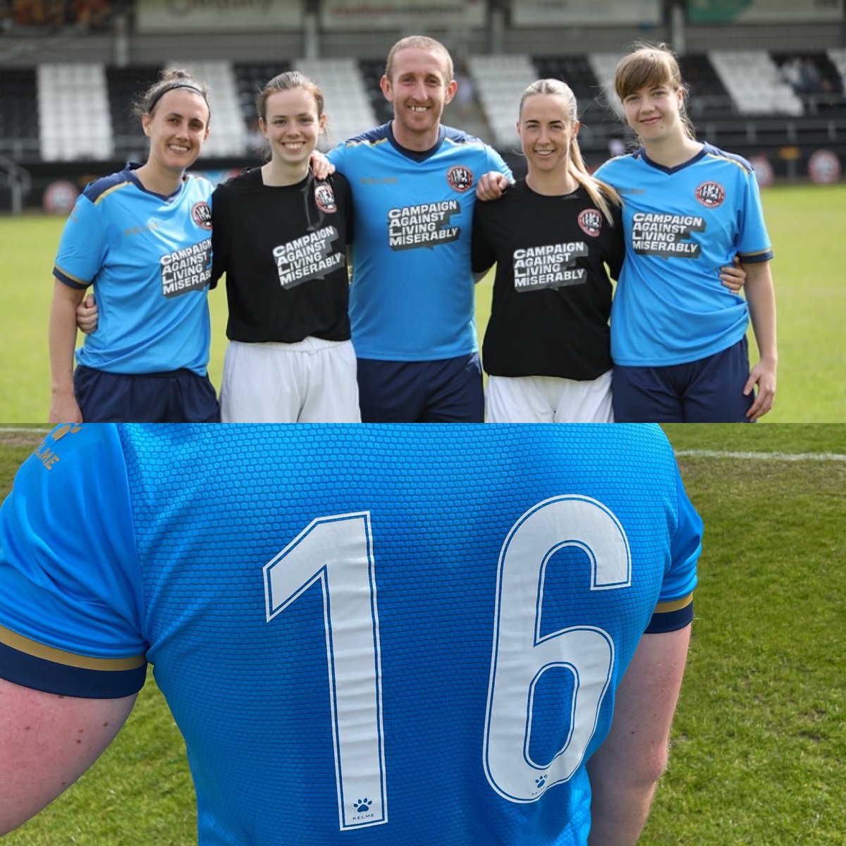 What fun to represent @Maidenhead_WFC for the @theCALMzone charity game yesterday with these wonderful people! Personal pride too that I got to have the privilege of wearing the number 16, considering the theme of the day and the significance it carries with me ❤️