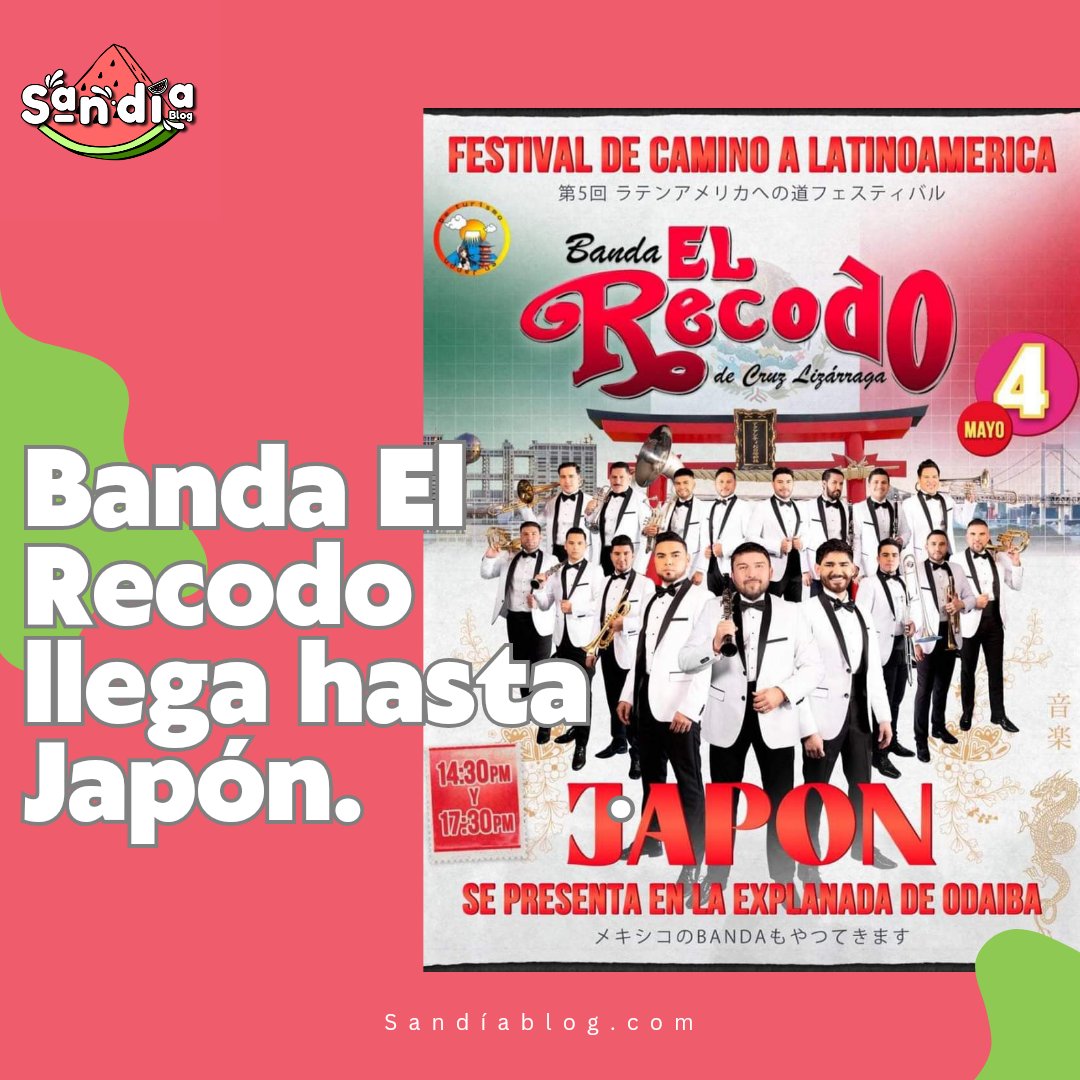 ¡La madre de todas las bandas estará en Japón 🇯🇵!

La banda El Recodo se presentará en la 5ª edición del Festival de Camino al Latinoamérica durante la semana “Golden Week” en Odaiba Deck, Tokio el próximo 4 de mayo.

#ElRecodo
#BandaElRecodo
#OdaibaDeck