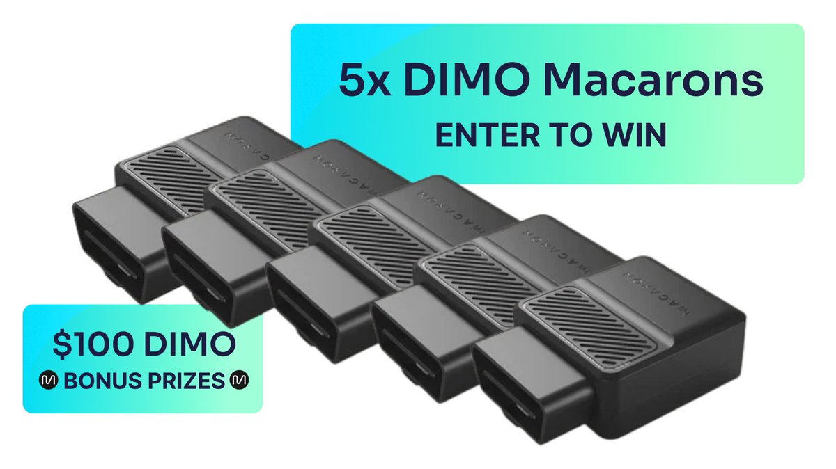Heliumdeploy's tweet image. Okay, it's been a while since we've done this. But patience pays!

Join our new giveaway to win one of 5 DIMO Macarons!
Bonus prizes of 100 $DIMO to 5 winners.

👇 Join now! 👇
sweepwidget.com/c/79641-gnqj42…

More actions = more entires!

Prizes ship in the next batch of DIMO Macarons,…