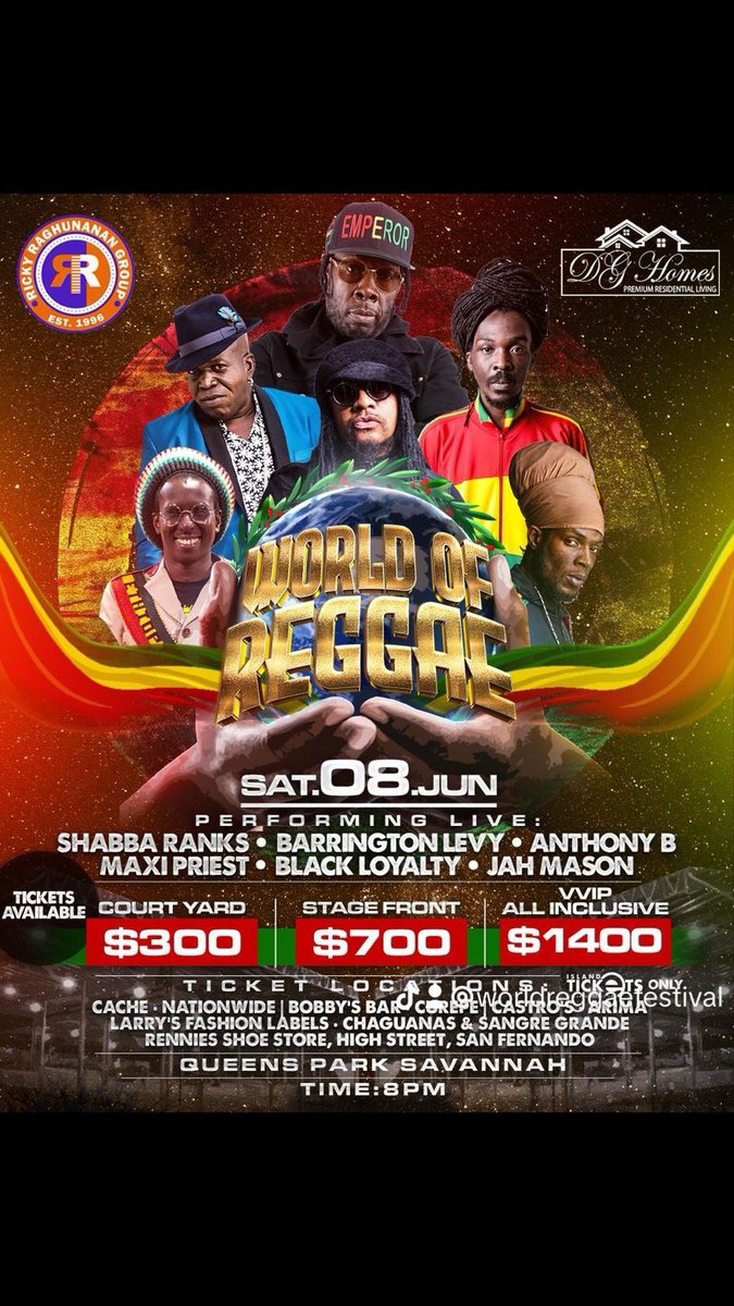 🌎 WORLD OF REGGAE 🎵 Featuring SHABBA RANKS ANTHONY B BARRINGTON LEVY MAXI PRIEST JAH MASON BLACK LOYALTY and more… #reggaemusic #shabbaranks #maxipriest #anthonyb