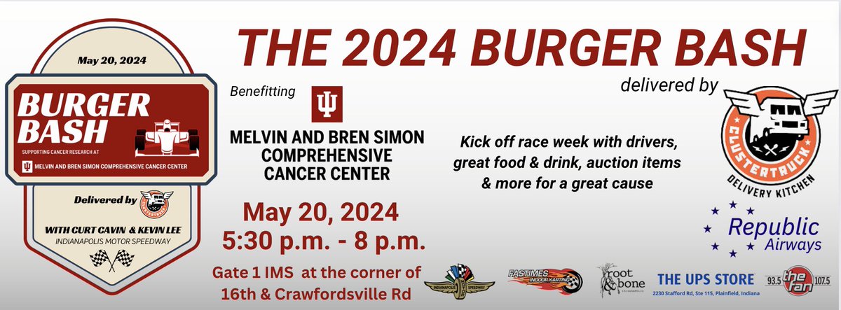 At this year’s Burger Bash delivered by @clustertruck, help us celebrate someone who is on their own race to beat cancer or remember someone for their fight. They will be recognized on our BRICKS TO BEAT CANCER backdrop. Sign up at the bottom of this link! cancer.iu.edu/community/jack…