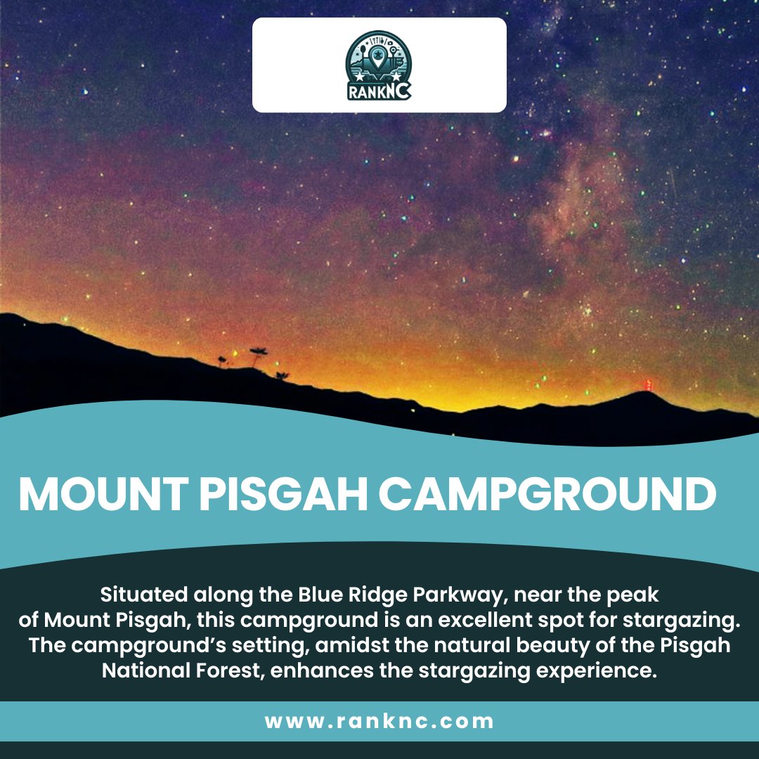 Situated along the Blue Ridge Parkway, near the peak of Mount Pisgah, this campground is an excellent spot for stargazing. At an elevation of about 5,000 feet, it offers one of the best vantage points in the region for night-sky viewing.

ranknc.com

#RankNC #visitnc
