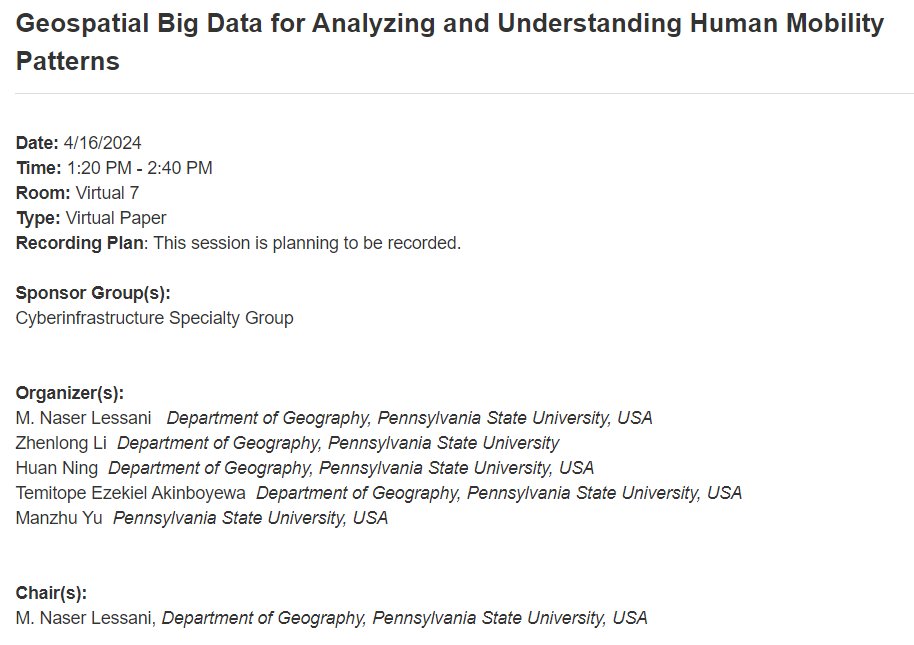 Luyu Liu (@liuluyu0378) on Twitter photo It's AAG time! I will present our work "Assessing evacuation behavior during Hurricane Ian with large-scale GPS data" with <a href="/xileizhao/">Dr. Xilei Zhao</a> tomorrow 4/16 at 2:00PM Hawaii time (8PM EST)! Session link: aag.secure-platform.com/aag2024/solici… It's AAG time! I will present our work "Assessing evacuation behavior during Hurricane Ian with large-scale GPS data" with <a href="/xileizhao/">Dr. Xilei Zhao</a> tomorrow 4/16 at 2:00PM Hawaii time (8PM EST)! Session link: aag.secure-platform.com/aag2024/solici…