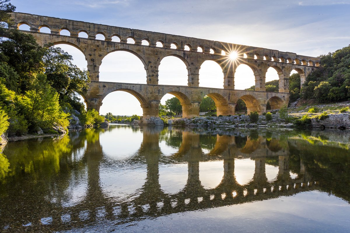 Roman Pont du Gard, southern France, built in 1st century