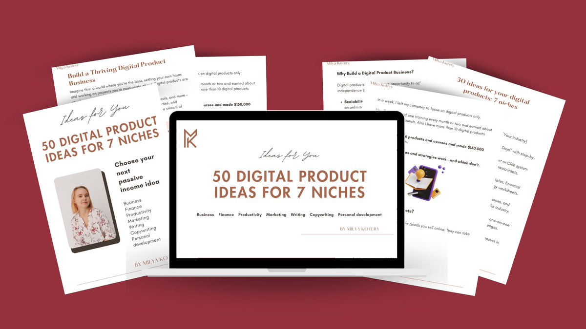 Stuck brainstorming digital product ideas?

Get my FREE guide with 50 ideas across Business, Marketing, Writing, and more to jumpstart your creative process. 

Let's turn your dream into reality! 

Download here: subscribepage.io/50digitalprodu…