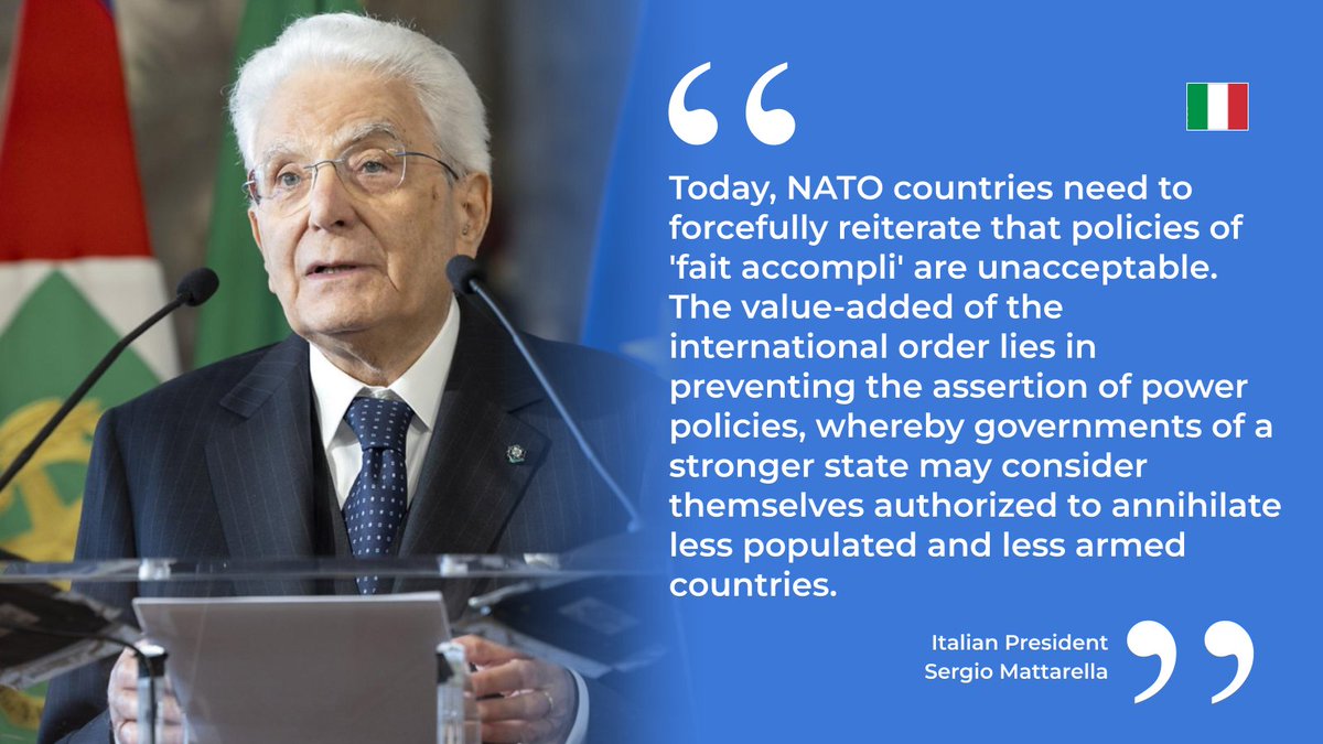 Italy's President Sergio #Mattarella opened the #NATOat75 conference @sioitweet in Rome