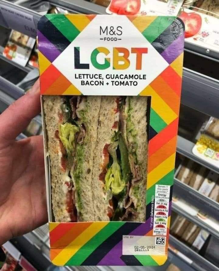 Well it looks gay with all that salad on🙄Does it change gender if you take the bacon off🤔 And have they put bacon on to make it dirty so it appeases the muslims🤔