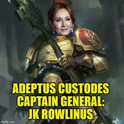 #warhammer40k 
#warhammer 
#custodes 
#FemaleCustodes 
#scorchedearth

I present to you the new Captain-General of the Female Adeptus Custodes:

I can hear the 'REEEEEE' of the woke from the Warp!