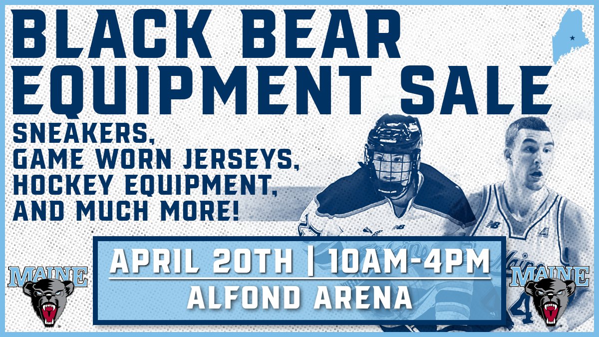 BlackBearNation's tweet image. Just another reason to head to campus this Saturday! 

Check out the Black Bear Equipment Sale from 10AM to 4PM on April 20th in Alfond Arena!

#BlackBearNation