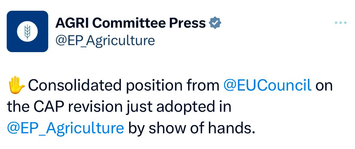 La commission AGRI du Parlement 🇪🇺 entérine aujourd’hui la procédure pour pouvoir adopter les assouplissements PAC. C’est une bonne chose. La prochaine étape sera le vote en plénière, la semaine prochaine. Les agricultrices et les agriculteurs 🇪🇺 attendent de nous que nous ne…