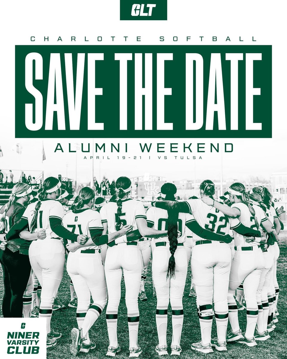 Don’t forget! It’s Alumni Reunion weekend vs Tulsa! 🤙 All former players, managers, and staff are invited back. RSVP 👉 app.charlotte49ers.com/LP=94