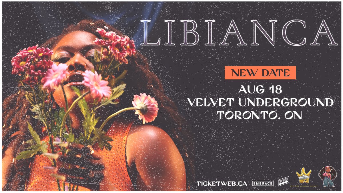 NEW DATE: Breakthrough Afrobeats and R&B singer-songwriter Libianca's show at Velvet Underground will now take place on August 18th. Previously purchased tickets will be valid on the new date. Don't miss out - secure yours now! 🔗 ticketweb.ca/event/libianca…
