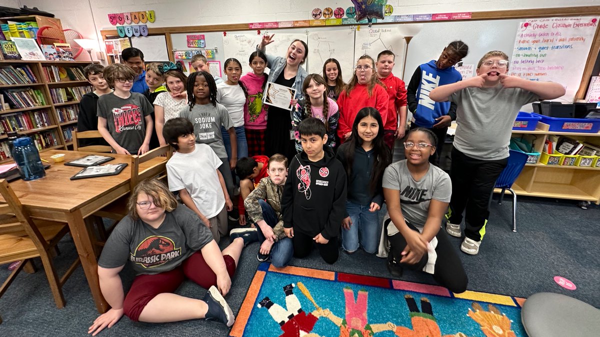 ChouteauSchool's tweet photo. We are so proud to announce that Paige Kutey has been chosen to be a Demo teacher next year for Guided Reading! She’d applied, worked hard, & demonstrated her rockin Guided Reading skills with our district leaders! Congratulations, @PaigeKutey!
@NKCSchools https://t.co/TlYgwuLhZV