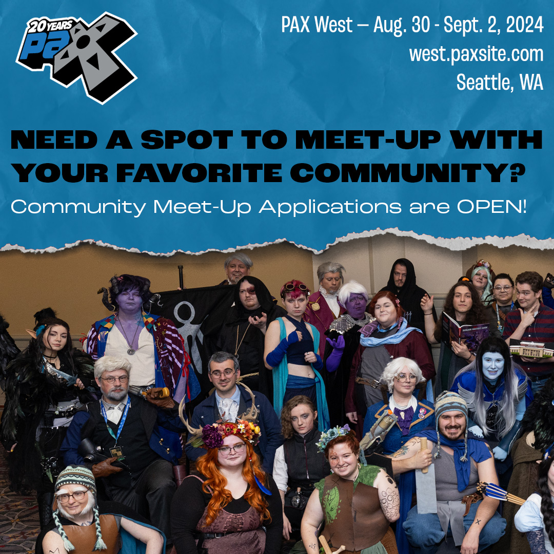 Share your 🔥 takes on games at #PAXWest 2024. Content & Panel Apps open now. Apply at PAXWest24.com/ContentApp. Help us level up the PAX community. 🎮 Submit Meetup or PAX Together Intersection Apps at PAXWest24.com/GetInvolved.