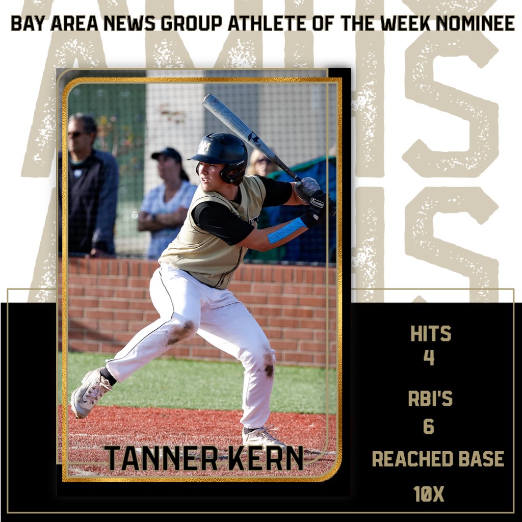 Congratulations to senior Tanner Kern who is a @BayAreaNewsHQ athlete of the week nominee. Tanner had a huge week while helping lead the team to two wins over St. Ignatius and a win over Riordan. Vote here: mercurynews.com/2024/04/15/vot… #GoMonarchs