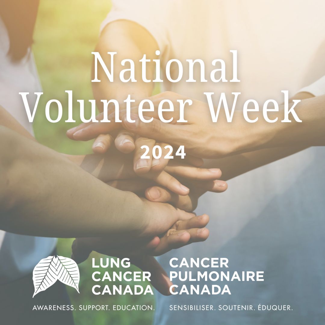 Happy #NationalVolunteerWeek! We come together to recognize and celebrate the heart and soul of our organization: our amazing volunteers! Thank you for sharing your time, knowledge and passion with us and the rest of the #lungcancer community across Canada! #VolunteerAppreciation