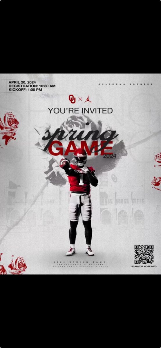 I am grateful and blessed to be invited to the @OU_Football spring game!! @CoachVenables @NB5ive @_ClaytonWoods @CoachEmmett @LilThurm @QuentinBlue5 @bobradshaw15 @Coach_Engelking @CoachJKetch