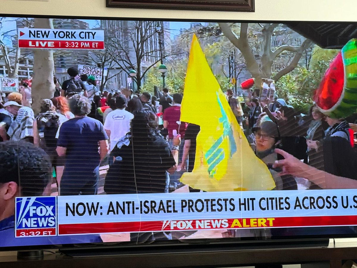 Nothing to see here, just an internationally recognized terrorist organization's flag at a rally in New York. As if it could not be more clear that these 'activists' do not stand for peace.