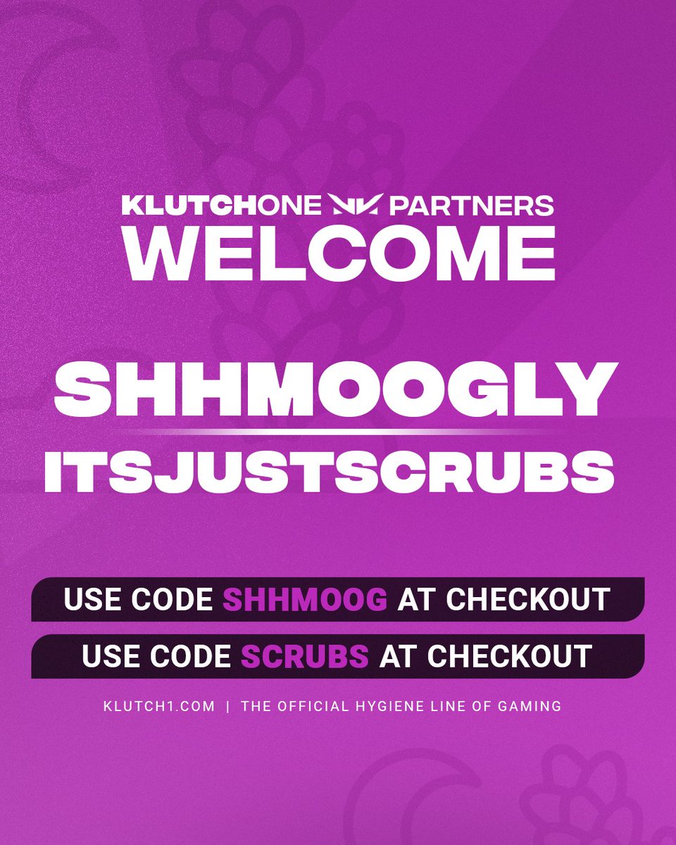 Let's give a warm welcome to our newest Klutch1 Partners!💚 @Shhmoogly - 'SHHMOOG' @ItsJustScrubs - 'SCRUBS' Don't forget to use their codes at checkout and show them support! 🛒