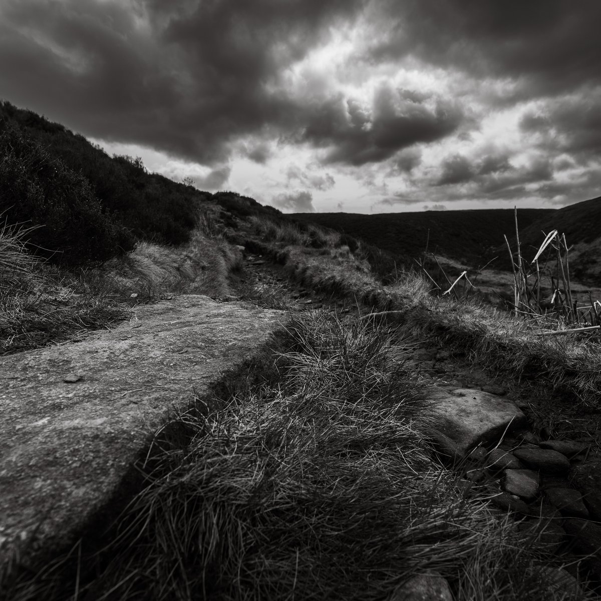 basculeteller's tweet photo. Langsett _Cut Gate in B&W #photography #landscape #Yorkshire #Penistone #PeakDistrict #7km #Flâneur #psychogeography #DarkFairytale #RuralMarginalia #bw #BlackAndWhite #monochrome #SonyFE1635PZf4 https://t.co/9R5TandIN0