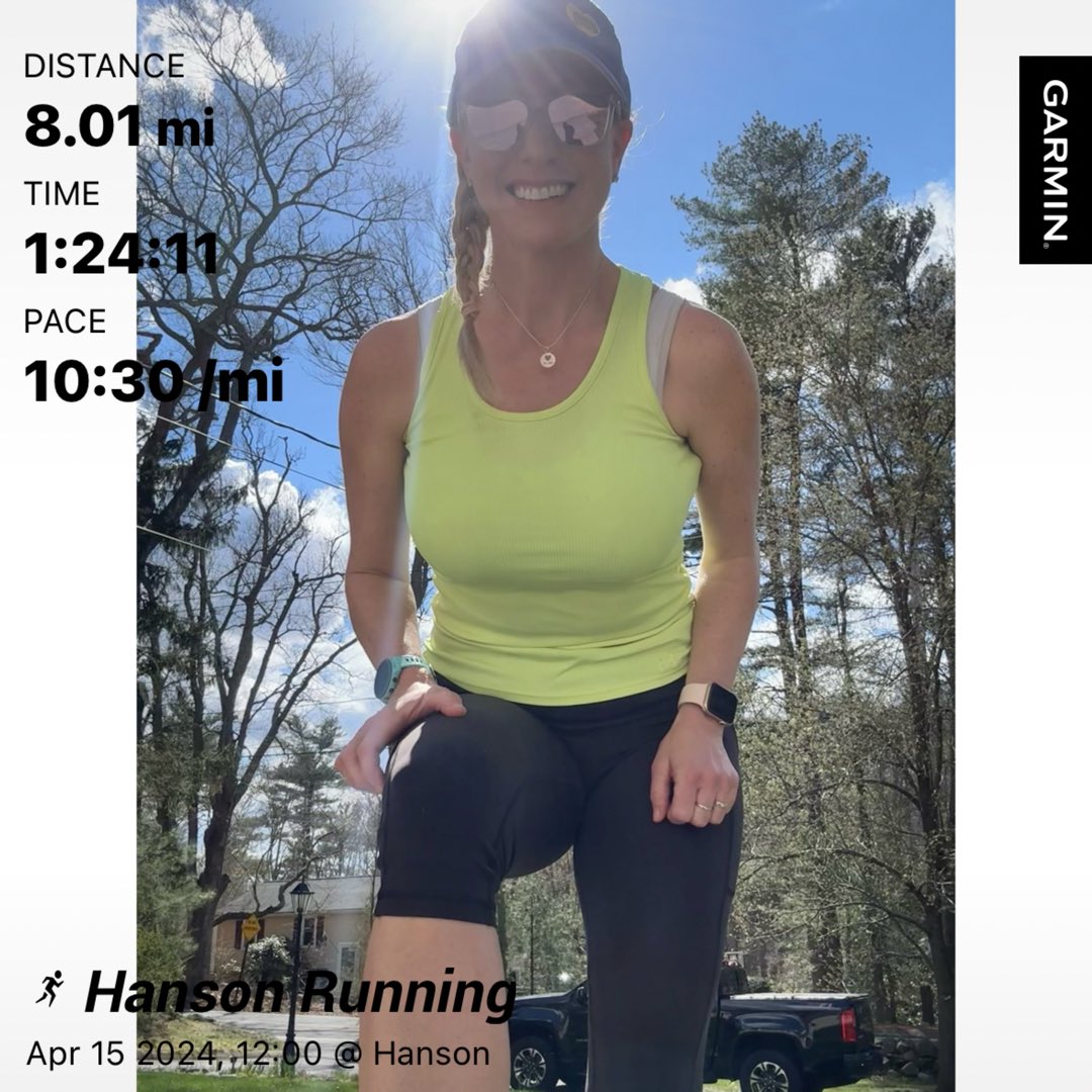Marathon Monday miles: ☑️. Very warm for running here in the Boston area today. It was a tough one for me with my 8 miles!🥵 Hats off to all of the marathoners running in this warmth today! You’re AMAZING! 💙🦄💛💪🏼💥🥇