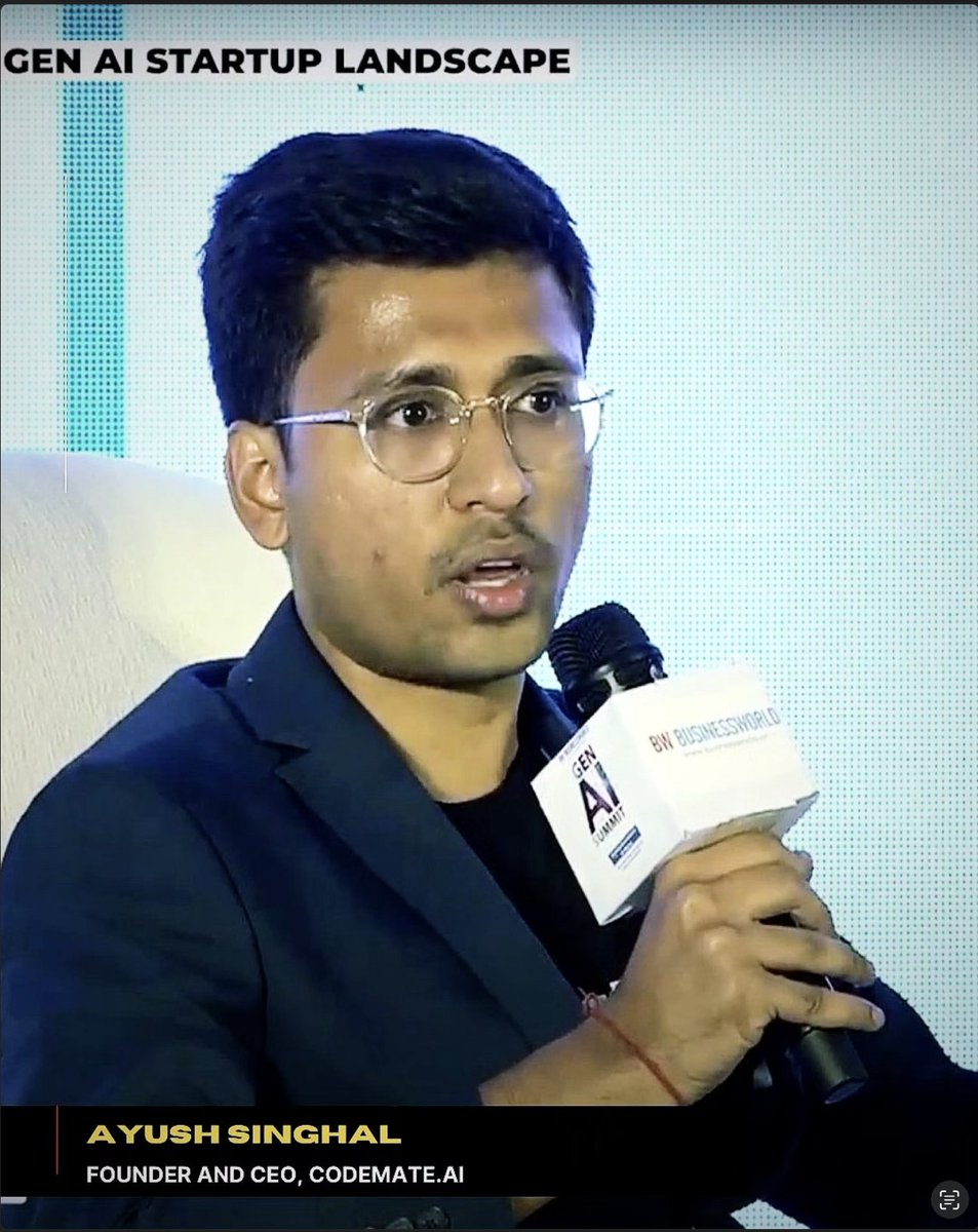 theayushsinghal's tweet photo. Got an opportunity to to speak at the Gen AI Summit hosted by @BWBusinessworld  at Imperial, New Delhi couple of weeks back. It was great interacting with the fellow entrepreneurs and hearing from awesome folks building the Gen AI ecosystem in India.

#StartupIndia #GenAI https://t.co/4msO99JpYa