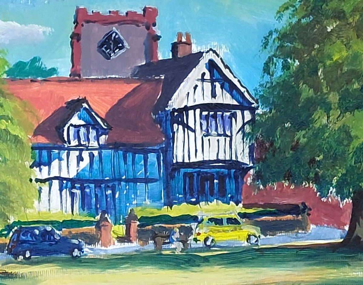 Writtle Green, Essex. 7x10 inches acrylic on paper. I'm looking back at one of my favourite Essex subjects captured using acrylic paint. The sections show the colour and tonal contrasts in close-up detail. #colinsteedart1 #acrylicartwork #art #essex #acrylicart