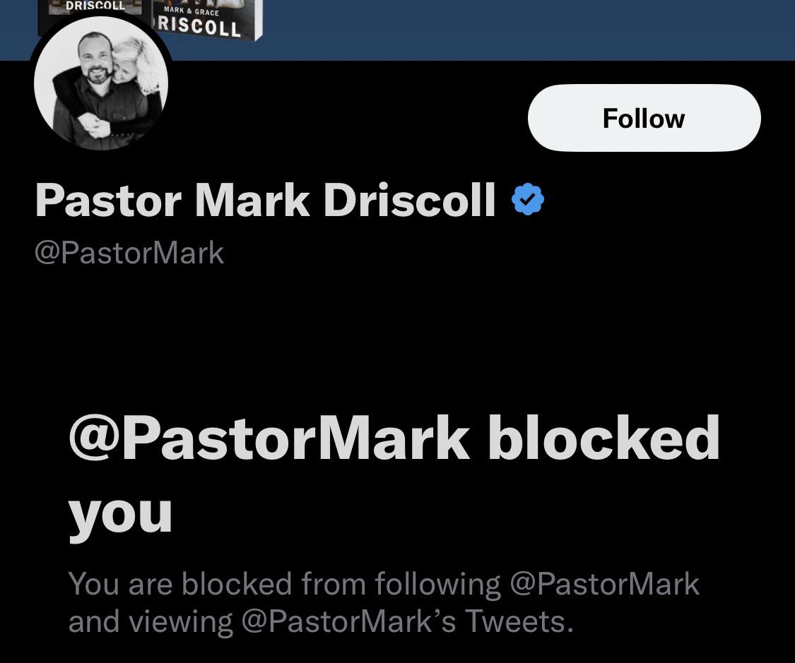 a certain ruler asked him, “good teacher, what must i do to inherit eternal life?” “be blocked by mark driscoll,” jesus replied