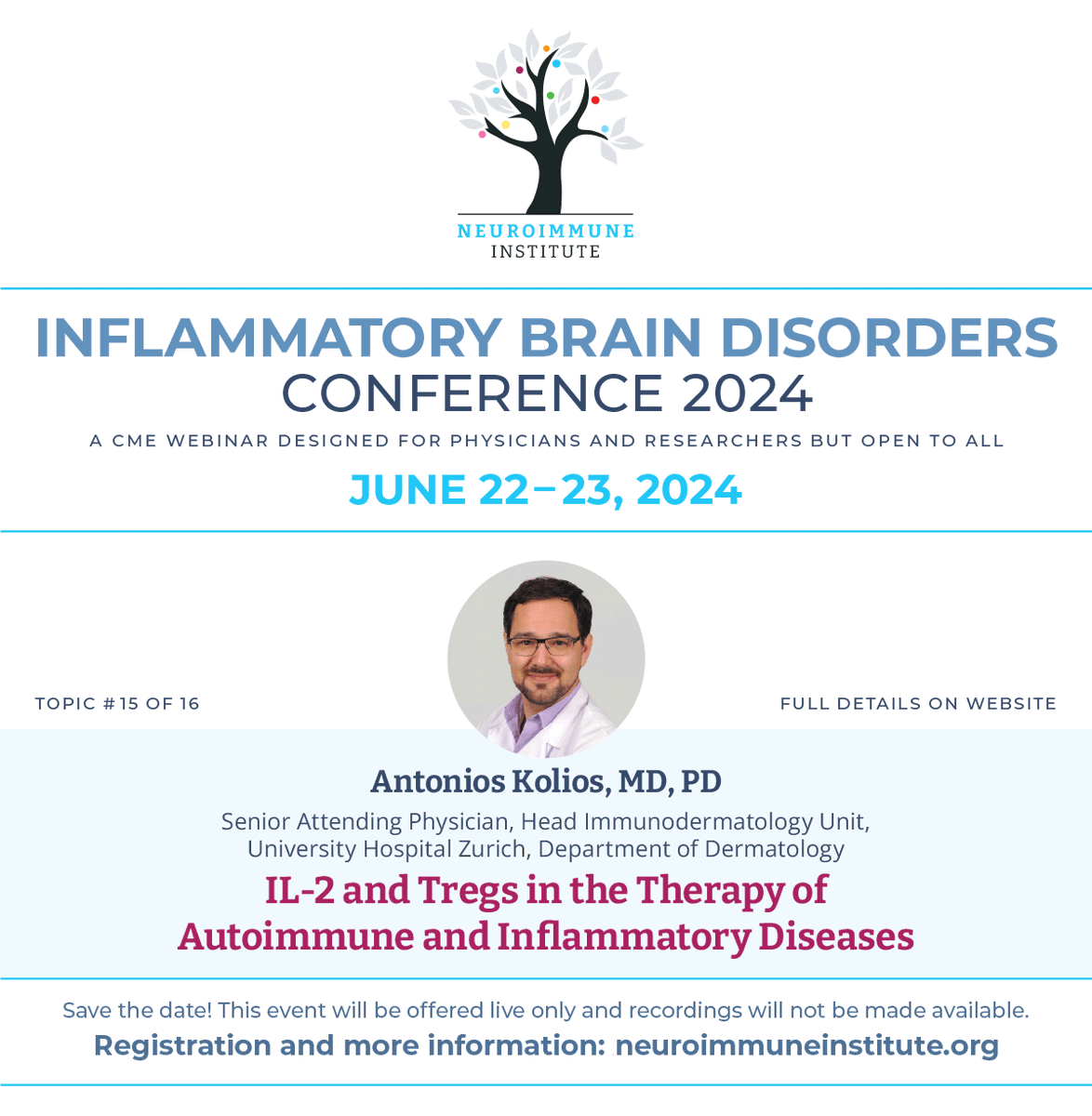 We are really looking forward to the 2024 Inflammatory Brain Disorders Conference and the phenomenal speakers from around the world who will be joining us to share the latest research and their clinical expertise. #cme #neuroinflammation