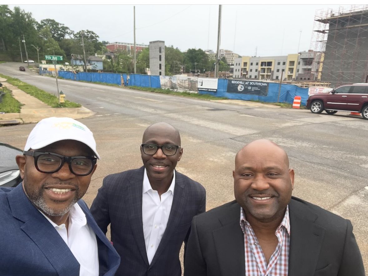 EddyBenoitJr's tweet photo. Myself and Chief Development Officer Torian R. Priestly with our valued partner Del Davis checking progress of our Southtown Senior development in Birmingham. https://t.co/y5PnZ3rDi8