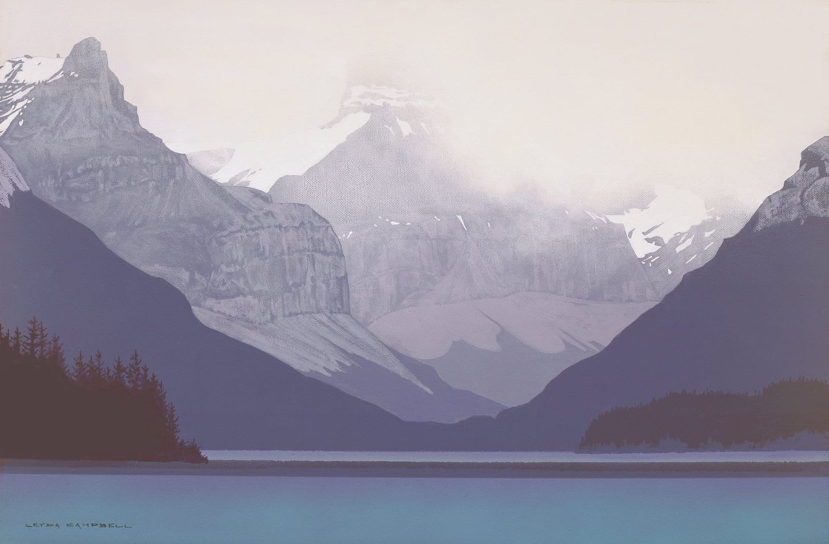 Prints of original acrylic paintings // Landscape Painting // Fine Art Print // Storm, Maligne Lake, Jasper National Park, Alberta, Canada tuppu.net/54816e89 #LeydaCampbell #Pinterest #Etsy #LinkedIn #HousewarmingGifts