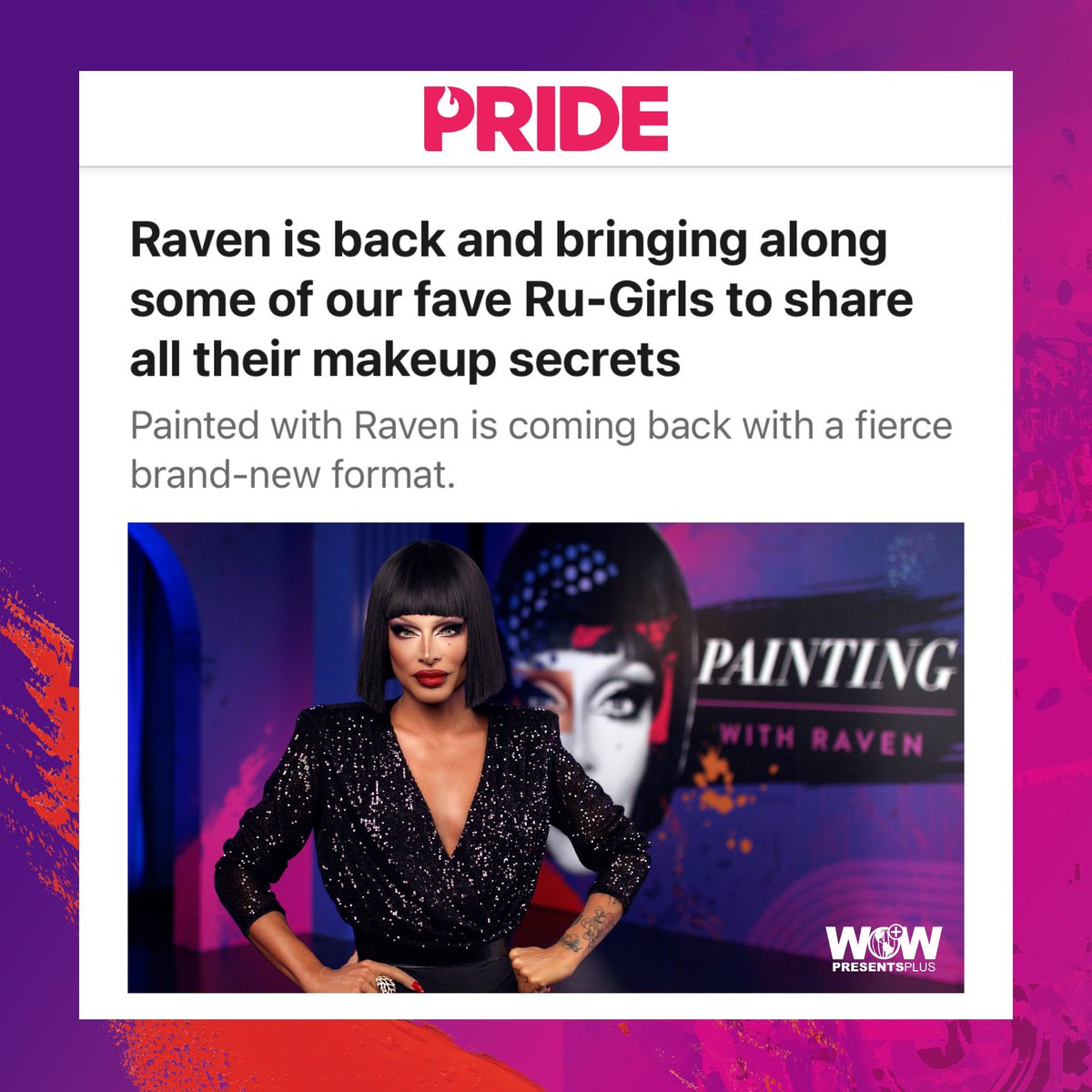 WorldOfWonder's tweet photo. Face will be SERVED! π
Coming soon to @wowpresentsplus, 8 #DragRace queens hand-selected by Raven join us for a season of #PaintedWithRaven like no other - Painting With Raven! π
Read more on @pride_site: https://t.co/MnN36oHrCW https://t.co/FIpm8UNh1Y