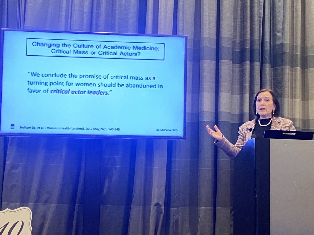 So inspirational listening to ⁦@JulieSilverMD⁩, a giant in gender equity research in medicine. She’s discussing occupational gender segregation ⁦⁦@ELAMProgram⁩