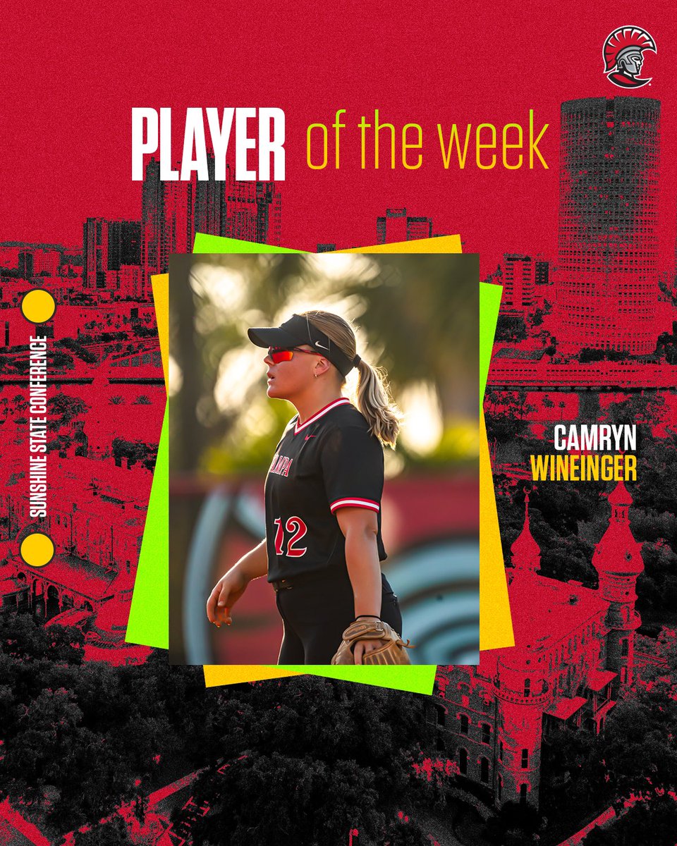BUILT DIFFERENT 😤 Congratulations to Camryn Wineinger on being nominated SSC Player of the Week for her amazing performances this past weekend!! .778 batting average 3 home runs 6 RBIs #TampaSB x #StandAsOne🛡️
