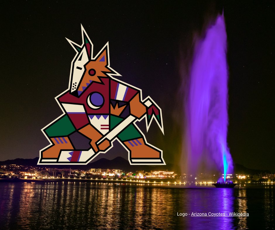 As we approach the Arizona Coyotes' anticipated last home game in Arizona on April 17, before their relocation to Salt Lake City, the Town of Fountain Hills will illuminate the fountain for the 7 p.m., 8 p.m., and 9 p.m. runs in Coyote colors, symbolizing our shared support and